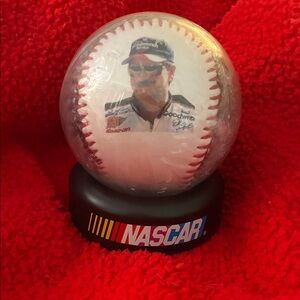 DALE EARNHARDT Nascar Collectible Baseball with Black Display Stand